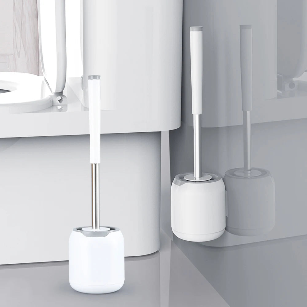 WEIHAO Modern Durable Eco-Friendly Plastic Base Toilet Brush Set with Long Handle and 1 Year Warranty Model WH42007 Cup