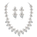 Pearl Rhinestone Custom Crystal Pearl Wedding Necklaces Earring Fashion Fine Jewelry Bridal Necklace Sets for Women