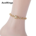 A006 9mm  9inch 10inch  Brass CZ  Anklet Iced Out Cubic Zircon Bling Bling for Women