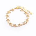 QIKU Multi Hollow Star Full Crystal Paved Women Bracelets Gold Plated Copper Zircon Charm Party Birthday Jewelry Gift Wholesale