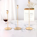 Metal Gold Silvery Candle Holders Set of 3 for Taper Candles Decorative Candlestick HolderWedding Dinning Party