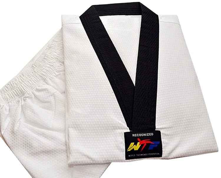 Wholesale Unisex Custom Logo V-Neck WTF White Taekwondo Gi with Personalised Design
