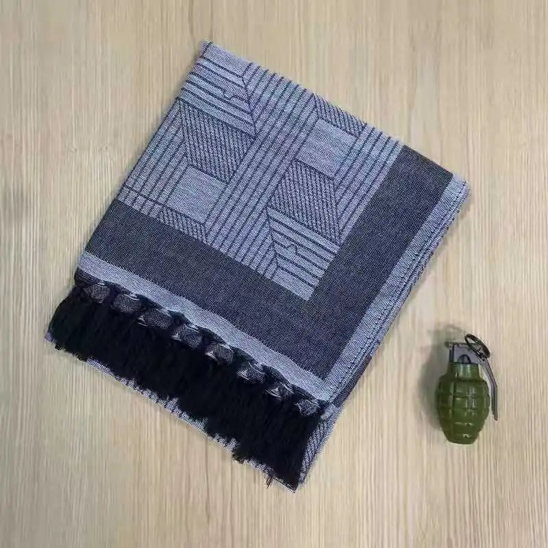 Wholesale Custom Printed Geometry Pattern Shemagh Adults' Winter Cotton Square Scarf Logo Embroidered Traditional Shawl