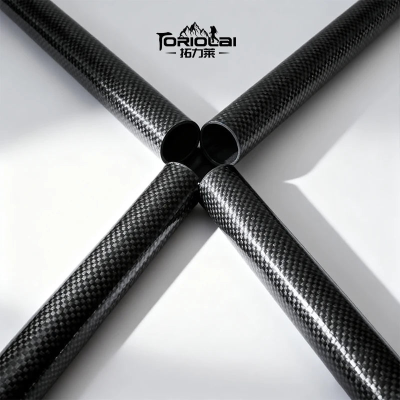 Carbon Fiber Braided Tube Pull Wrap 20cm 30cm 40cm Custom 70mm 100mm Custom Large Diameter Carbon Fiber Tube