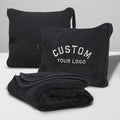Wholesale Custom Logo Throw Bag Pillowcase Traveling Airplane Skin Friendly Flannel Fleece Pillow Set 2 in 1 Pillow Blanket