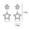 Korean Brass with Silver Plated Geometric Metal Ring Stars Dangle Drop Earrings Jewelry Women Popular China Supplier