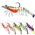 YOUME 6pcs/pack 8.8G 7.5CM Lead Head Luminous Shrimp Lure TPE Jointed 6 Sections Soft Prawn Baits