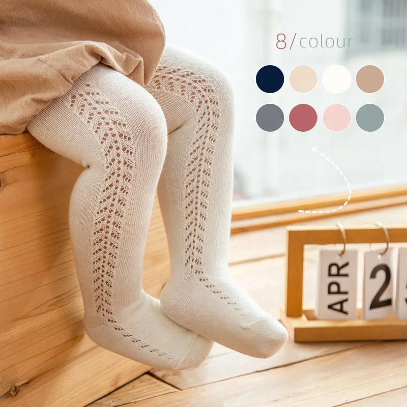 Custom Candy Colored Solid Pantyhose Children Cotton Leggings Baby Stocking Kids Knee High Socks
