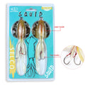 Wholesale Popular Sea Fishing Artifical Colorful UV Glowing Fishing Squid/ Octopus with Assistant Hooks Blister Pack Set