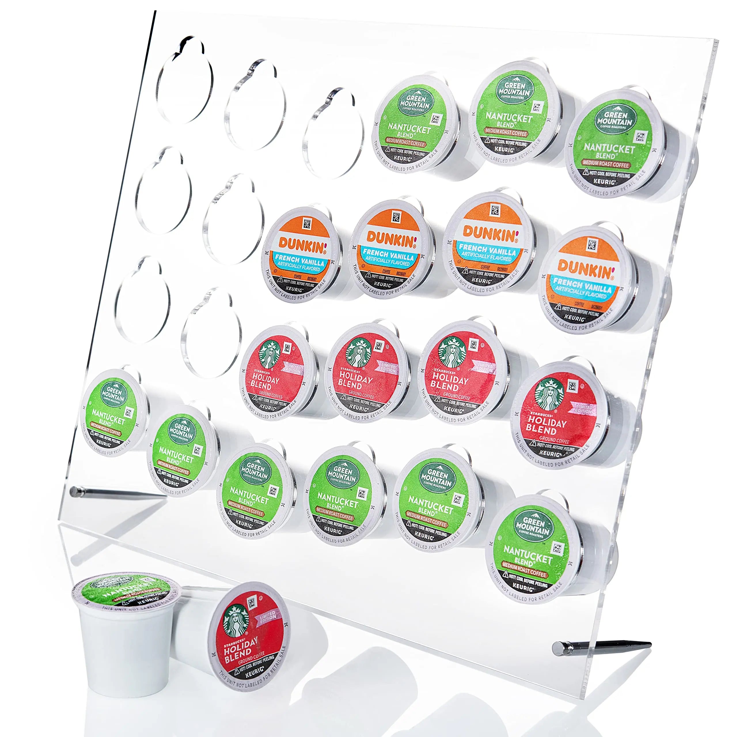 UMI 24-Capacity Clear Acrylic K Cup Coffee Pod Storage Organizer for Counter Top Display of Nespresso Capsules