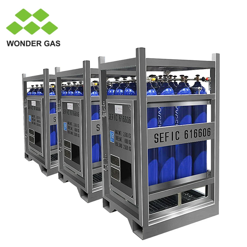 Excellent Quality Ordinary Gas Cylinder Racks Manifolded Oxygen Cylinder Bundle With 12/16units Cylinders