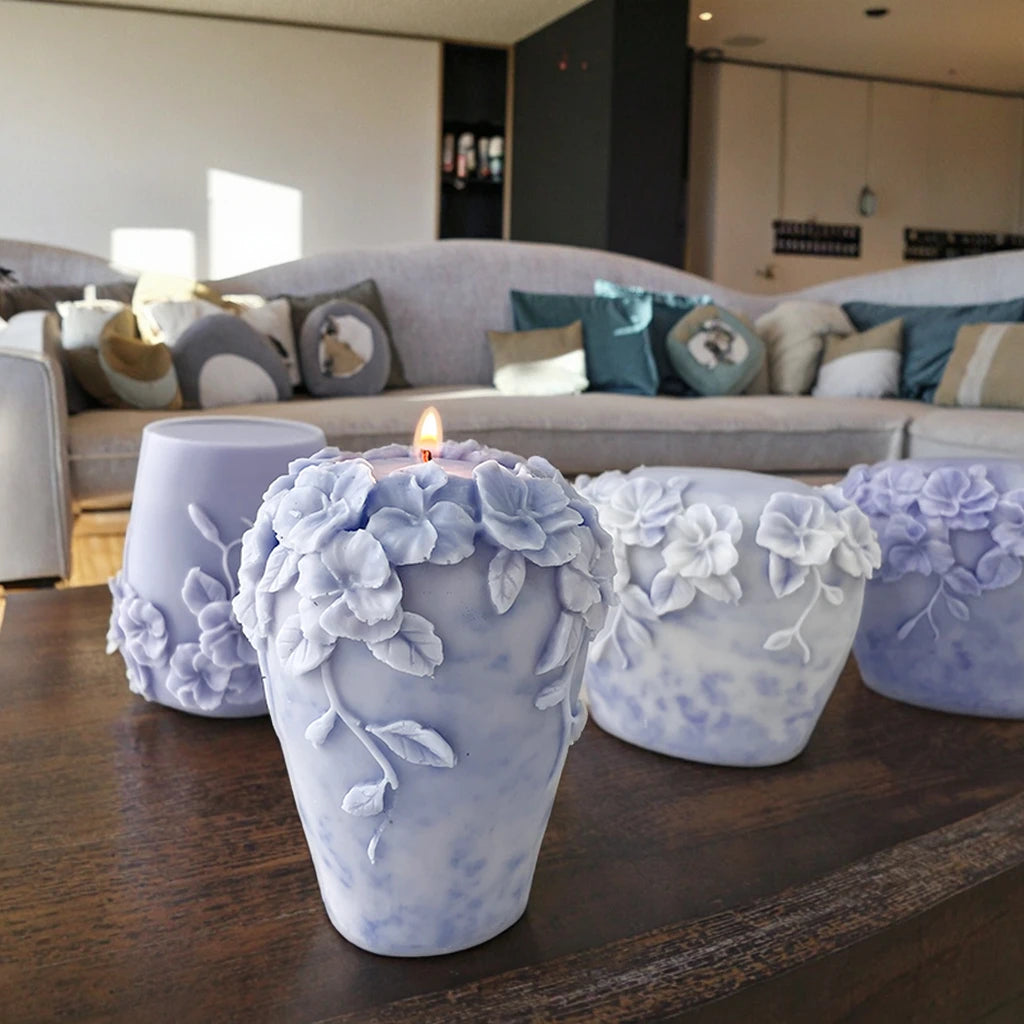 3D Cane Flower Vine Flowers Shape Silicone Candle Mold Rattan Flower Silicone Candle Soap Mold