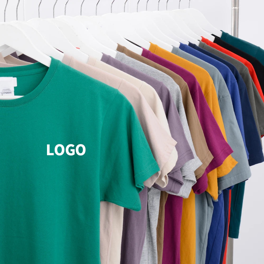 Wholesale Custom Your Brand Logo 100% Cotton Blank Men T Shirt Plain Casual Men's T-shirts