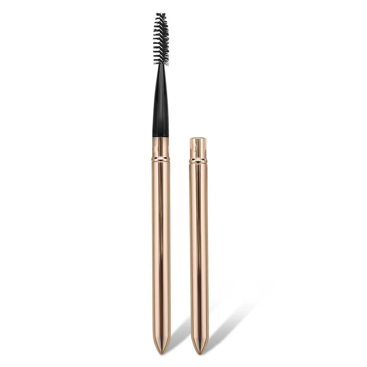 Rose Gold Black Mascara Brushes Eyelash Eyebrow Spoolie Brush With Cover