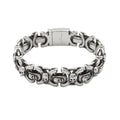 Luxury Stainless Steel Biker Men's Skull Bracelet Heavy and Study Mens Steel Large Link Chain Motorcycle Chain Bracelet