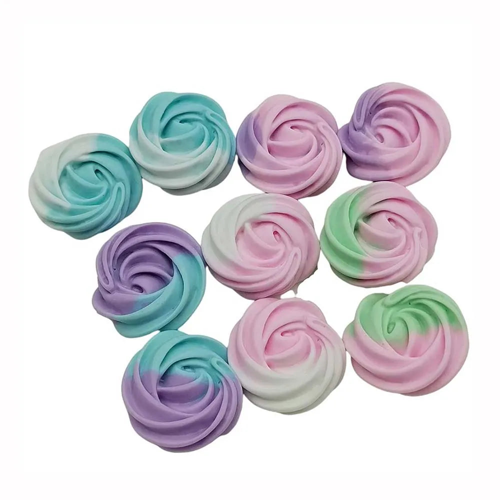 Miniature Dollhouse Food Mix Gradient Artificial Ice Cream Ball Flatback Resin Cabochon for Phone Case Scrapbooking Decor