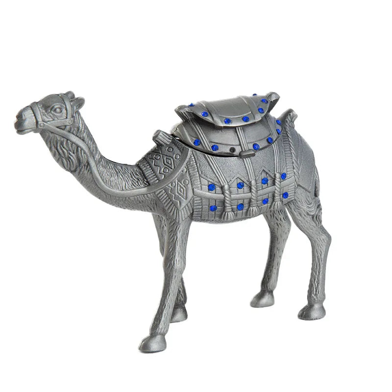 Small Standing Creative Camel Shaped Handicraft Decorations Diamond Inlaid Metal Jewelry Box Gift
