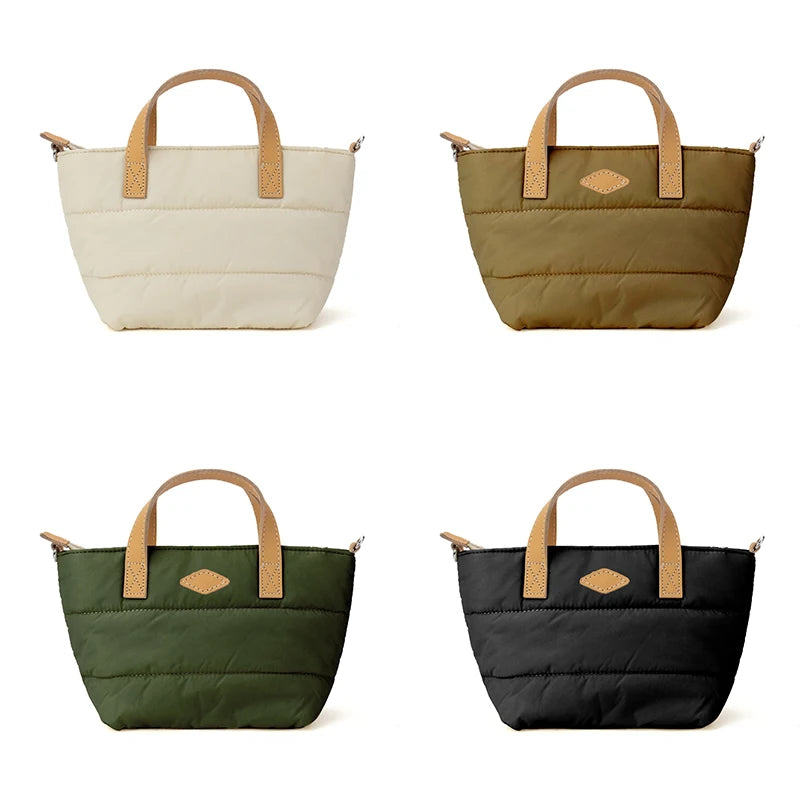 Custom logo Puffer Shoulder Bag Removable Shoulder Strap Shopping Travel Handbag Crossbody Cloud Puffer Women Quilted Tote Bag