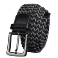 Wholesale 34mm Wide Mens Braided Belt Stretch Casual No Hole Design Pin Buckle Golf Belts