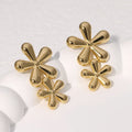 Beimai OEM French Luxury Stainless Steel Flower Stud Earrings for Ladies Fashion Drop Design