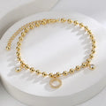 New Luxury Pendant 18K Gold Plated Bead Chain Women Foot Link Women's Fashion Jewelry Anklet