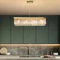 Hotel Bedroom Sales Department Model Room Rectangular Crystal Pendant Light Dining Room Rectangular Dining Table Ceiling Light