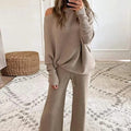 2025 Summer New  Casual  Long Sleeve Casual Two Piece Suit High Waist  Leg Pants Loose Trousers Two-piece Set for Women