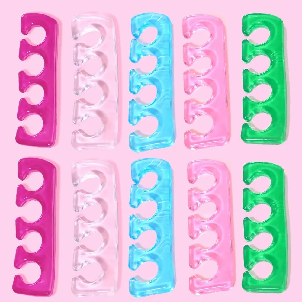 Silicone Toe Spreaders for Nail Polish Application Soft Finger Toe Separators 2.6*9.2cm Soft Gel Toe Spacers Nail Tools