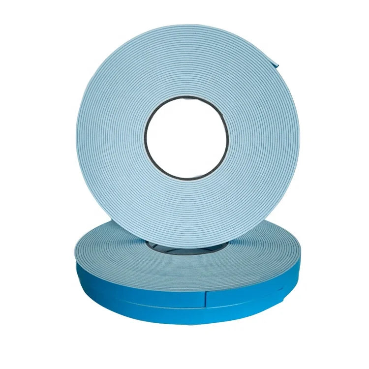 67kg/m3 100kg/m3 0.5mm 1mm 2mm 3mm 5mm Thick White Doublesided PE Foam Tape Roll Acrylic Adhesive With 65um 125um Blue Liner