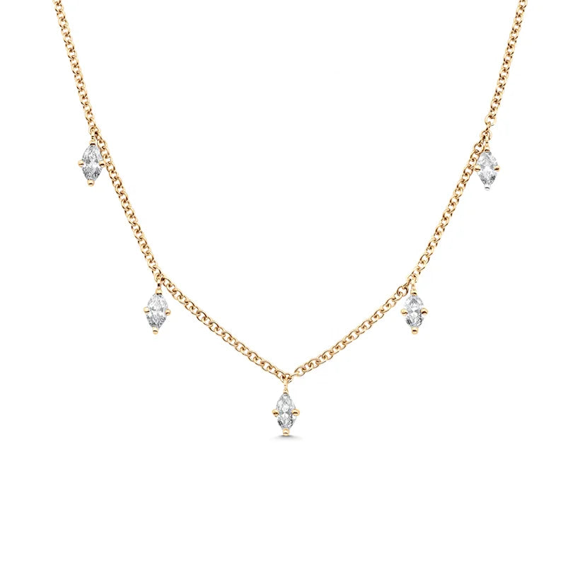 Gemnel Hot Selling Brass Jewelry Trendy Dainty Gold Minimalist Cluster Choker Necklace