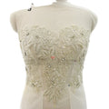 Encrusted Beads Lace Handmade Sew on Body Cover Tulle Applique Bling Rhinestone Applique for Bridal Bridesmaid Dress  WDP-339