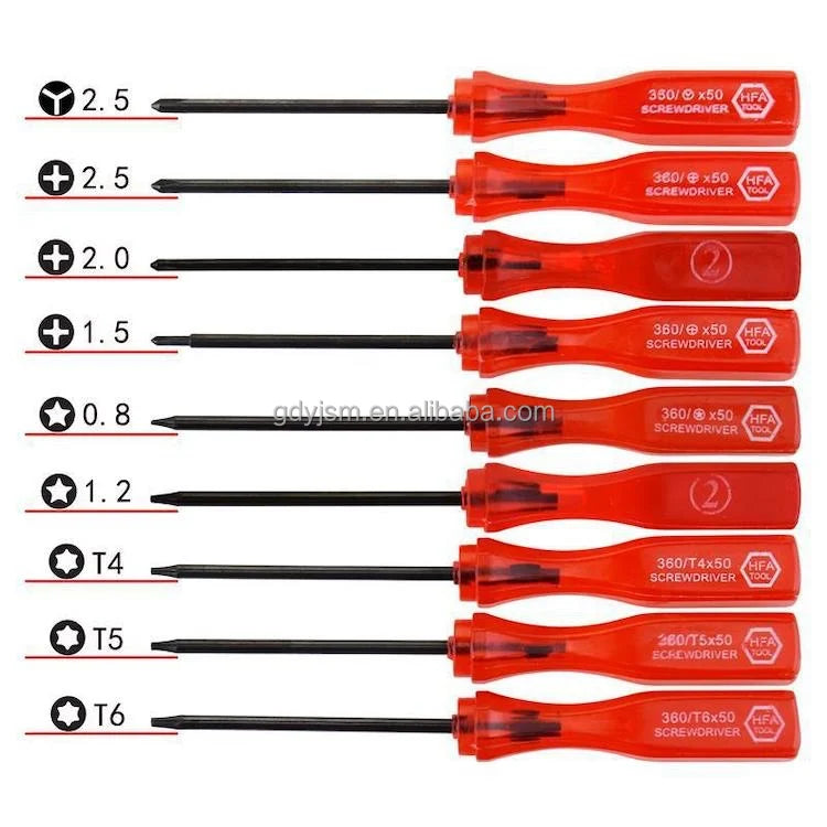 2.5mm Y Shape Tri Wing Screwdriver Mini Red Crystal Handle Screwdriver for Game Consoles