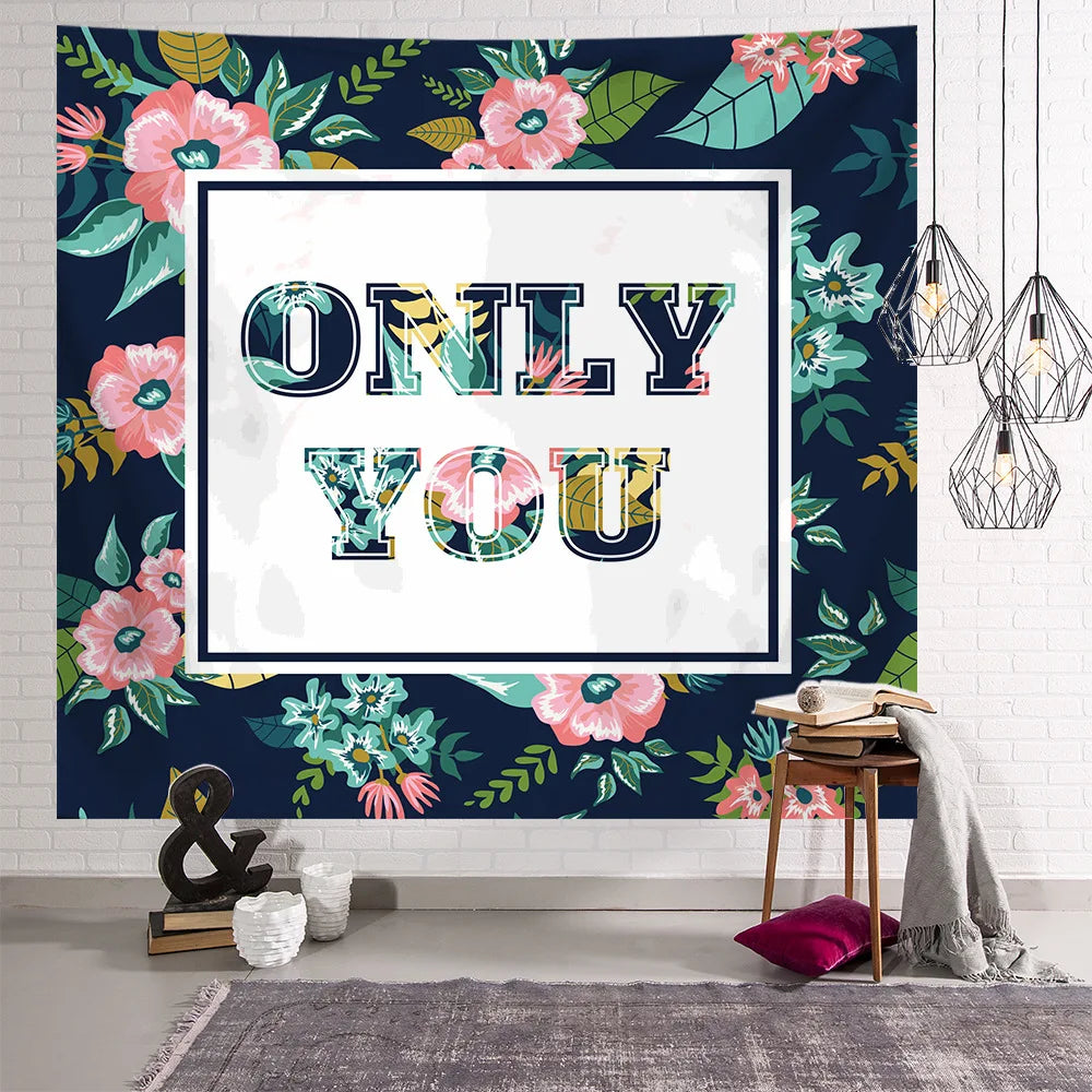 Nordic Green Wall Fabric Living Room Decoration Wedding Background Bedroom Tapestry Oversized Background