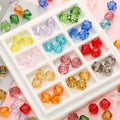 40pcs/Bag 10mm Black Colorful Pink Rhombus Square Beads Faceted Acrylic Resin DIY Jewelry Making Handmade Phone Accessories