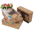 Kraft Santa Claus Packing Paper Box  Christmas Cookie Box  Candy  Cookie Boxes for Christmas Holiday With Window