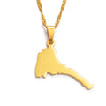 Minimalist Small Eritrea Map Charm Necklace Gold Plated African Culture Jewelry Perfect Gift for Him Her Mom Dad Birthday Gift