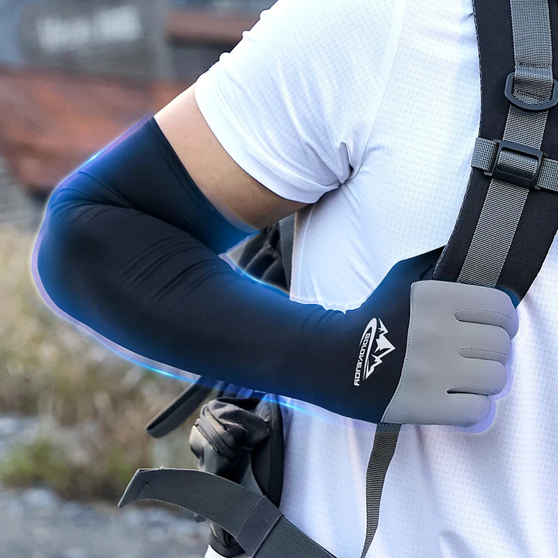 GOLOVEJOY XG50 1pair Outdoor Sun Uv Protection Fishing Cycling Cooling Hand Cover Arm Sleeves Stretchy Compression Sports Sleeve