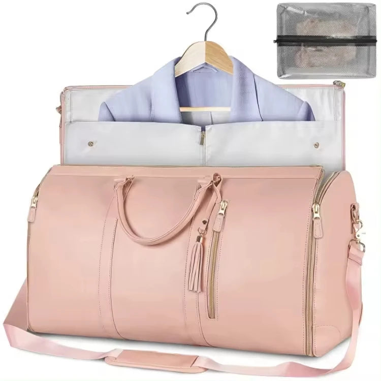 Custom Large Travel Sport Duffel Bag for Men Weekend Garment Leather Duffle Zipper Closure Waterproof Overnight Bags for Women