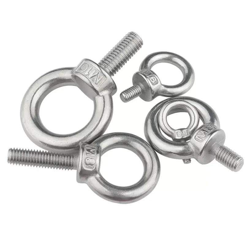 DIN Standard M3-M100 Carbon Steel Eye Bolt with Nut SUS304 316 Stainless Steel Plain Finish for Building Applications