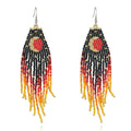 Customized Women's Silver Chandelier Earrings Fashion Bohemian Bead Tassel Jewelry