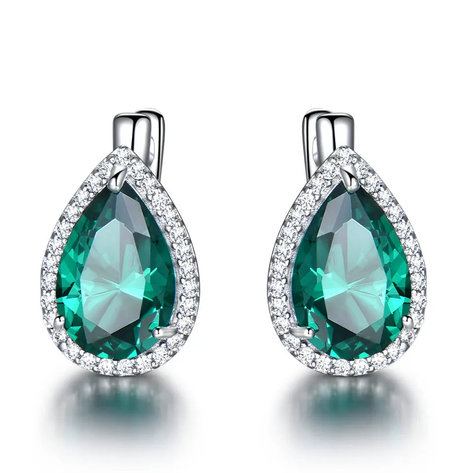 Sell Well New Type Cubic Zirconia Emerald Gemstone Earring Fashion Silver Earings for Women 2022