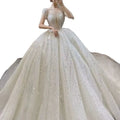 Elegant Bling Bling Sequin Beaded Ball Gown Luxury Princess Wedding Dresses Vestido De Noiva