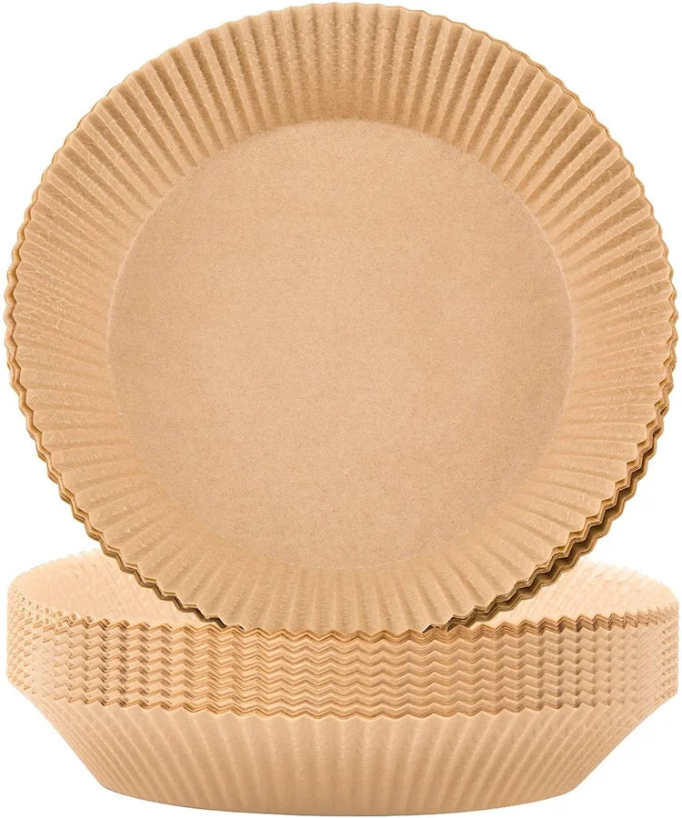Eco-Friendly Non-Stick Disposable Unperforated Parchment Paper Liners for Air Fryer Microwave Safe for Baking Roasting Frying