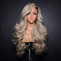 Ombre #1b 13*4 HD Full Lace Frontal Human Hair Glueless 9*6 Lace Closure Wig M Hairline Highlight Ash Blonde Vietnamese Hair