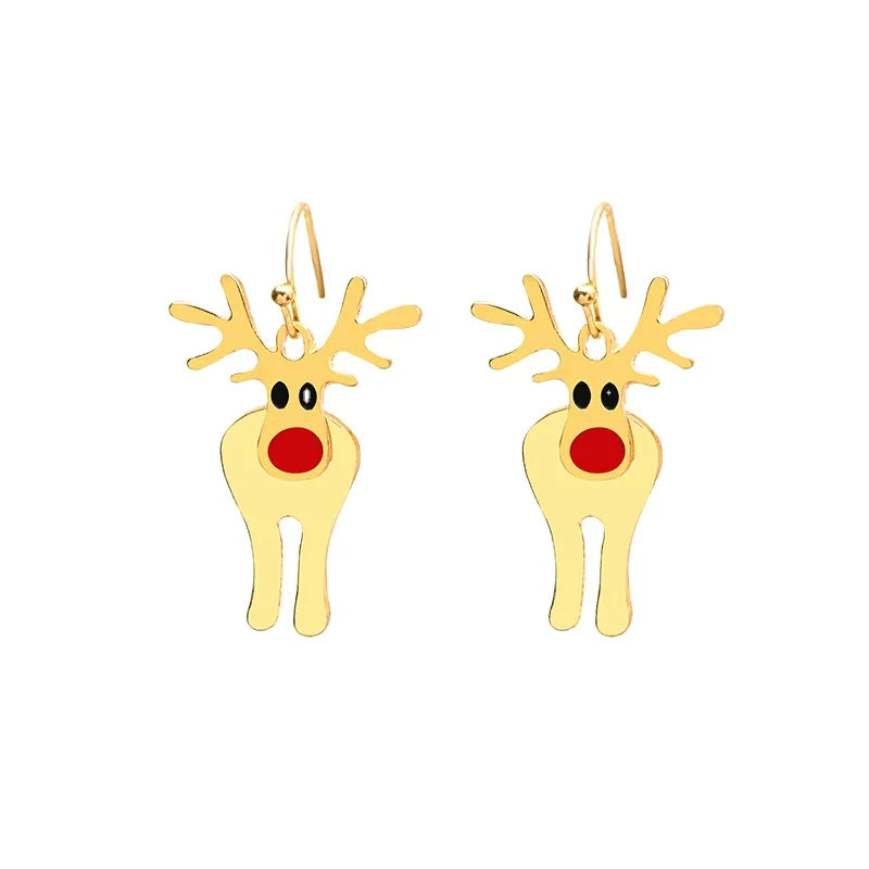 Christmas Ornaments Creative Christmas Tree Earrings Simple Snowman Bell Earrings Female Cross-border Festive Holiday Accessory