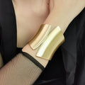 Exaggerated Smooth Surface High-end Matte Color Cuff Bracelet Bangle Statement Metal Charms for Bracelets Accessories