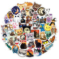 50 Pcs Cute Cat Graffiti PVC High-quality Durable Stickers for Refrigerator Pencil Case Guitar Phone Case Helmet and Books