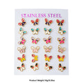 12 Pairs Stainless Steel Cartoon Earrings for Girls Hypoallergenic Colorful Stud Earing Set Heart Cross Star Earring for Teens