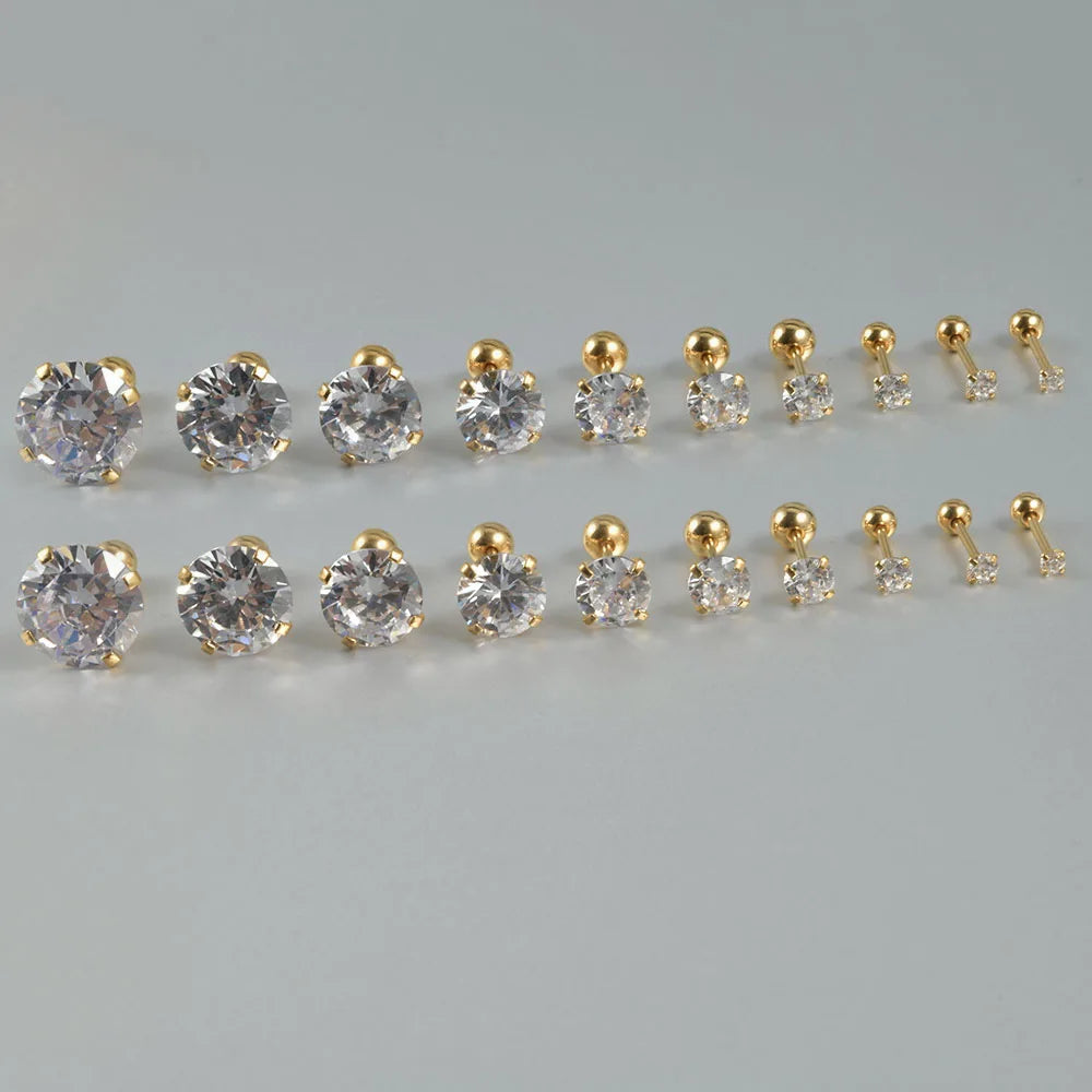 In Stock Dainty 20G White Cubic Zirconia Tragus Cartilage Ear Surgical Steel Piercing