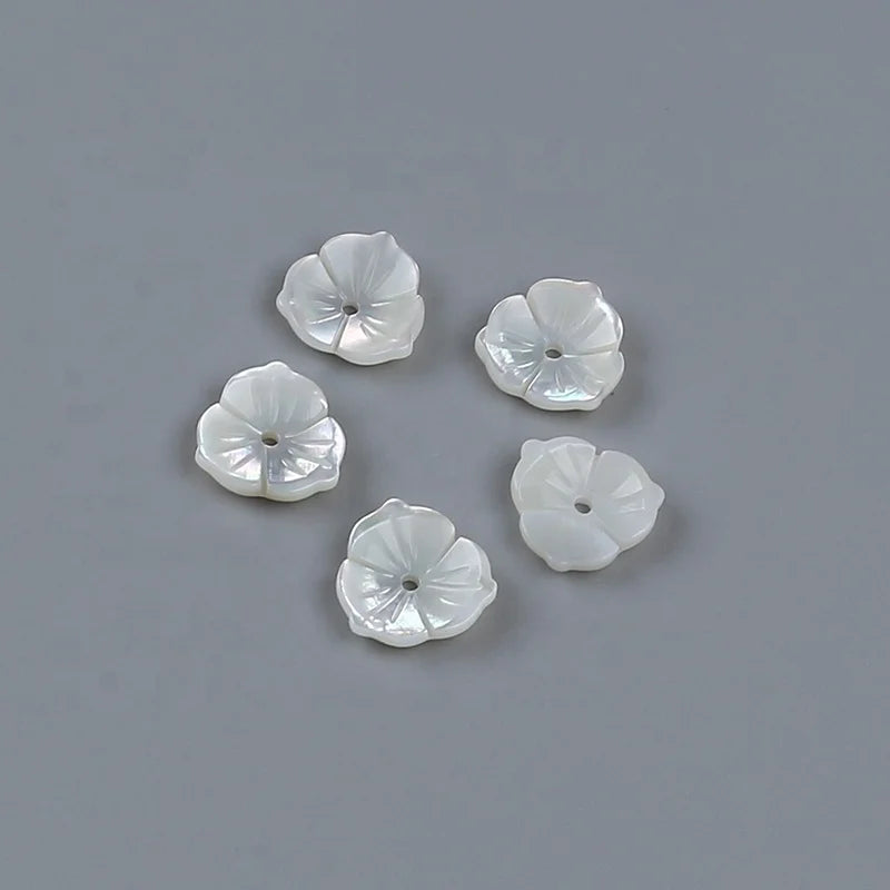 Wholesale Carved Flower Mother of Pearl Loose Snowflake Shape Natural Shell Beads for DIY Jewelry